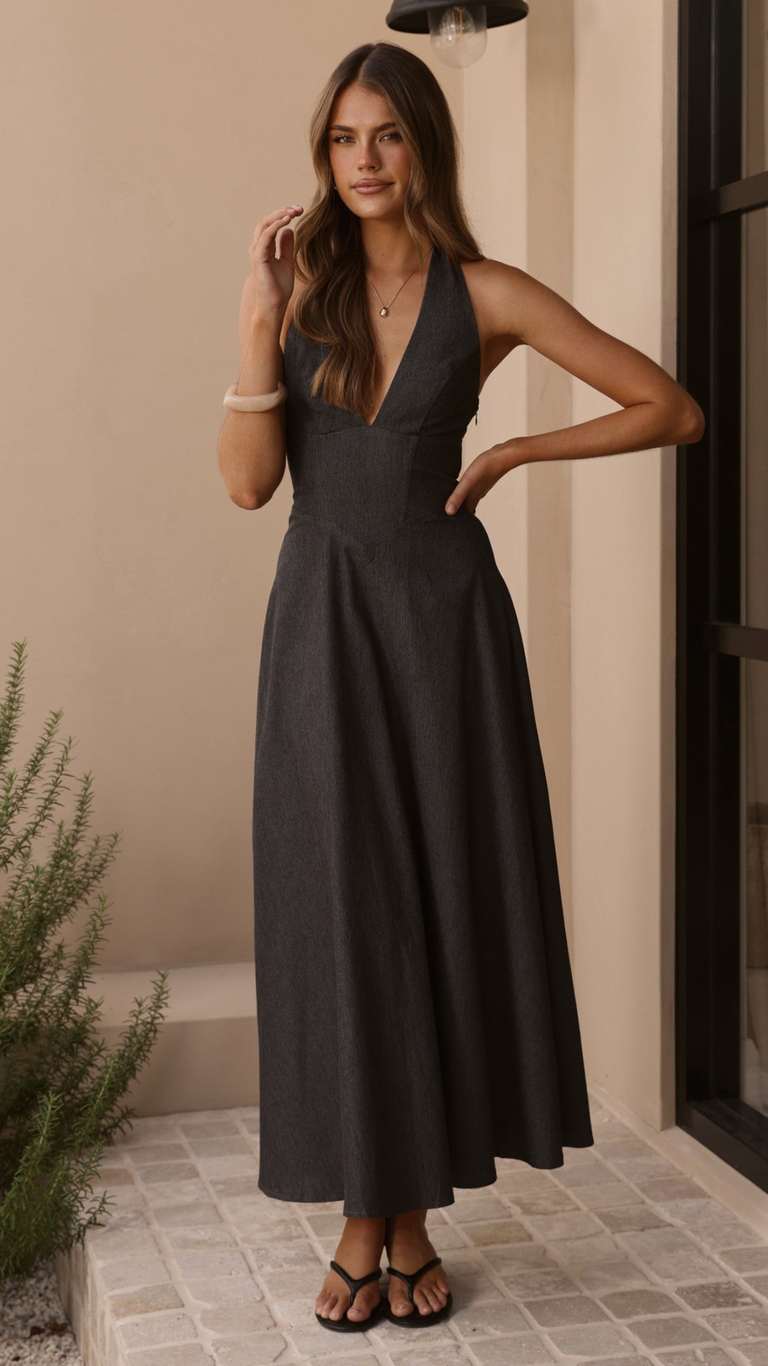 Skye Maxi Dress - Steel Grey - Billy J