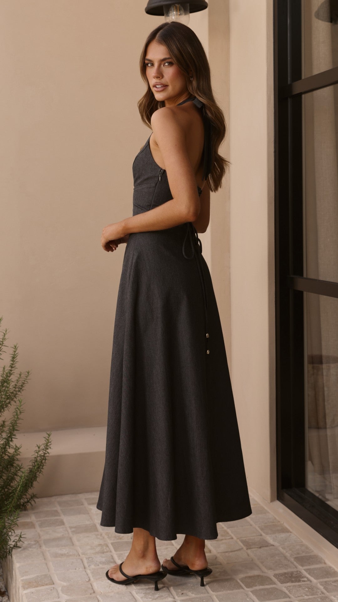 Skye Maxi Dress - Steel Grey - Billy J