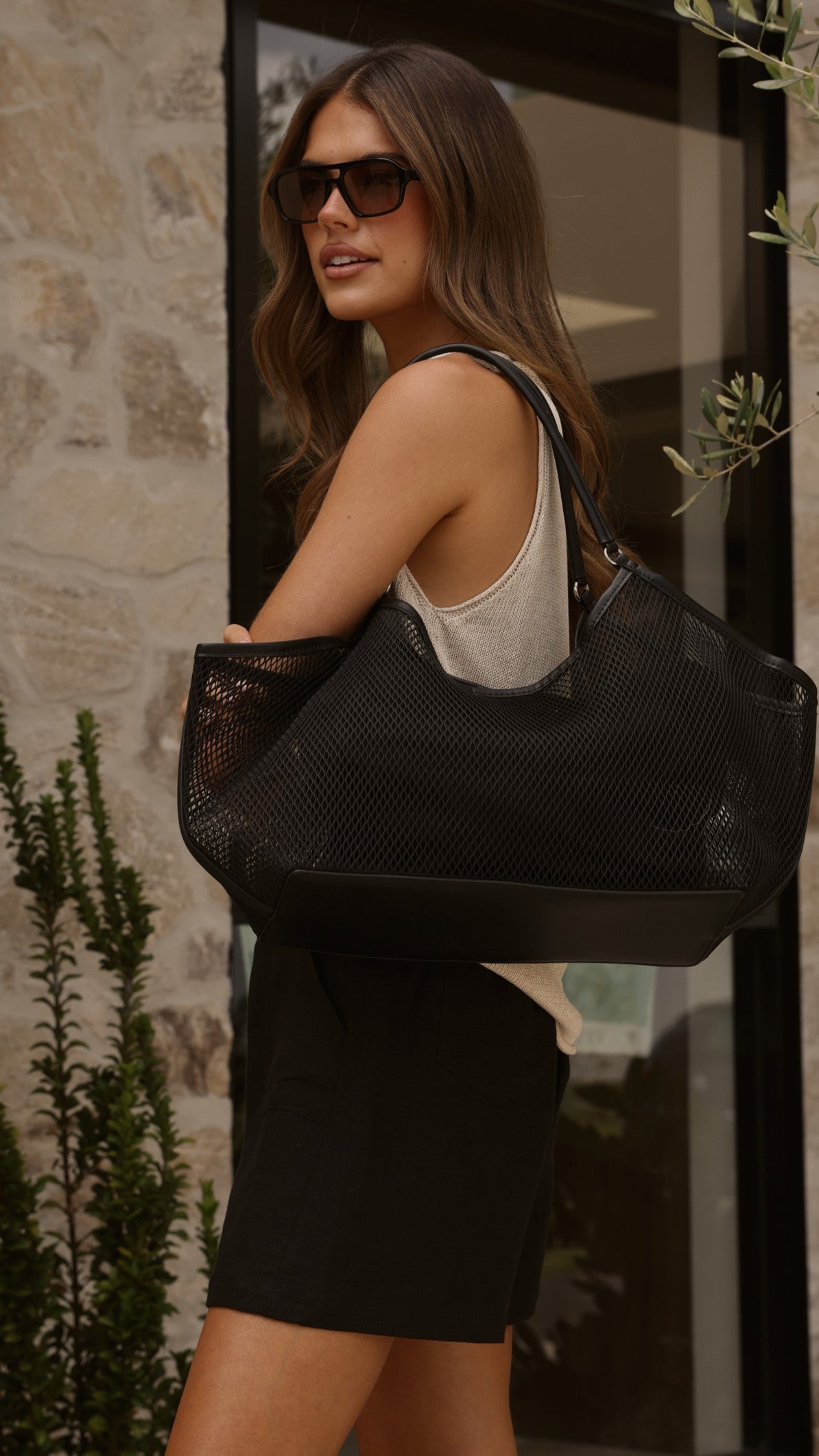 Sporty Weave Tote - Black - Billy J