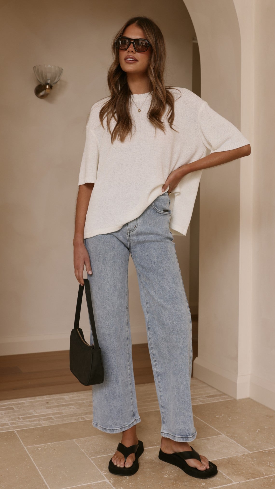 Annalise Knit Top - White - Billy J