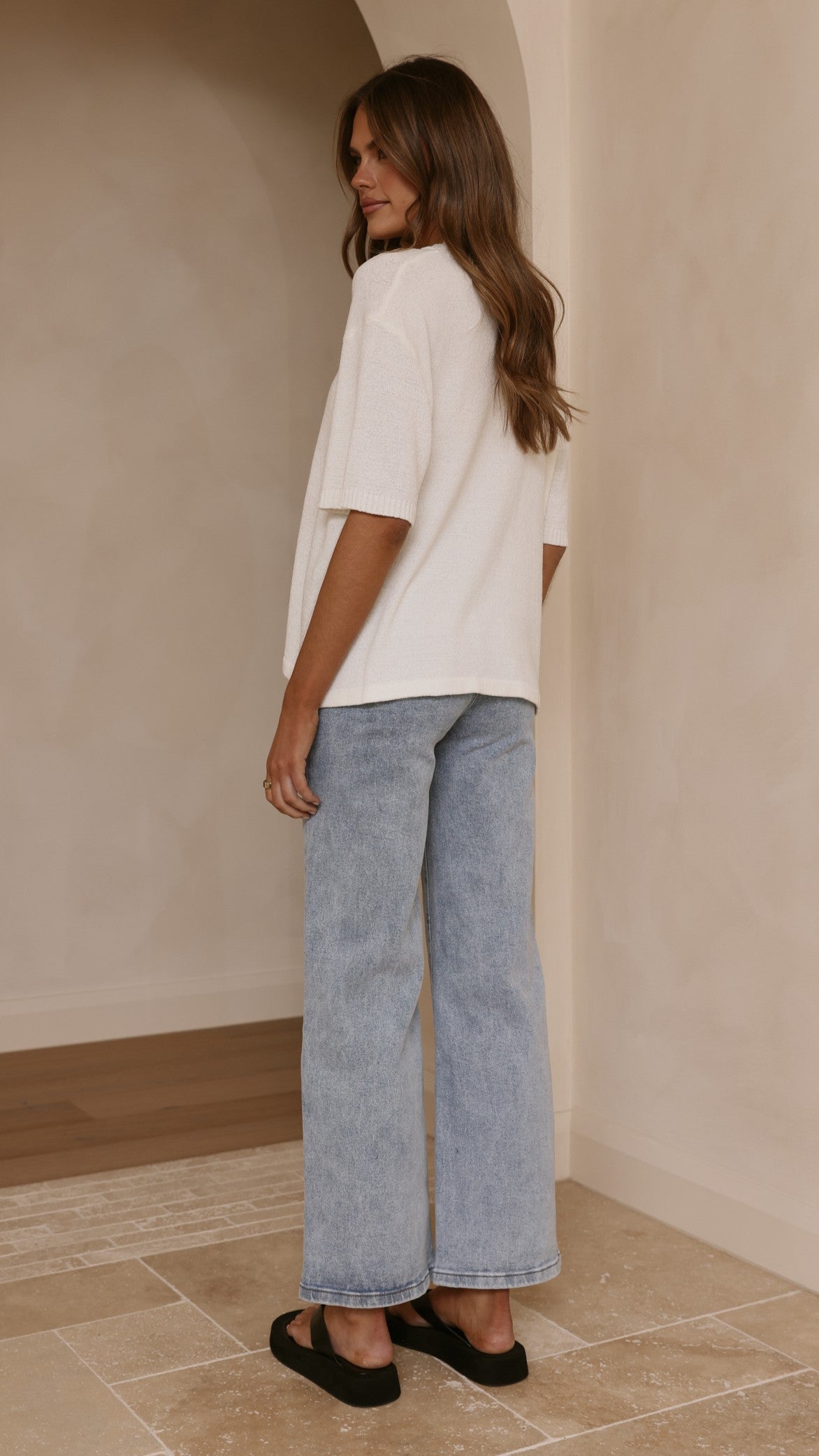 Annalise Knit Top - White - Billy J