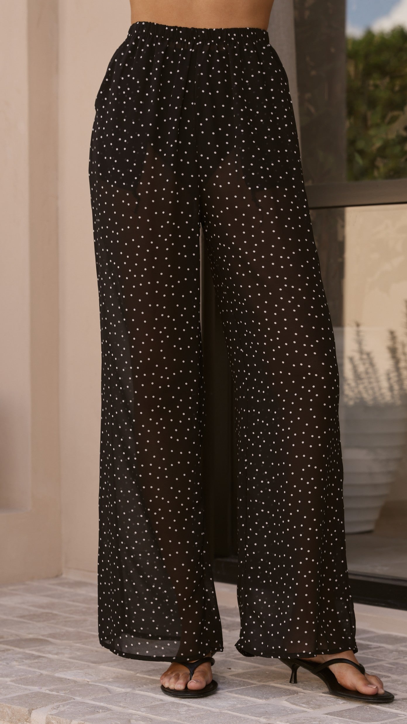 Zavier Oversized T-Shirt and Polka Dot Pants Set - White/Black - Billy J