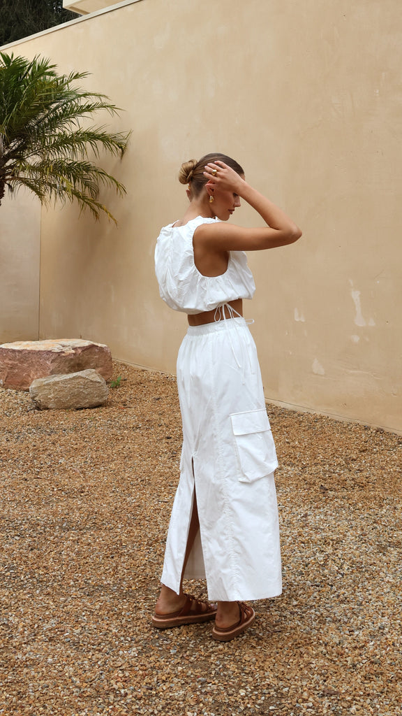 Kasey Midi Skirt - White