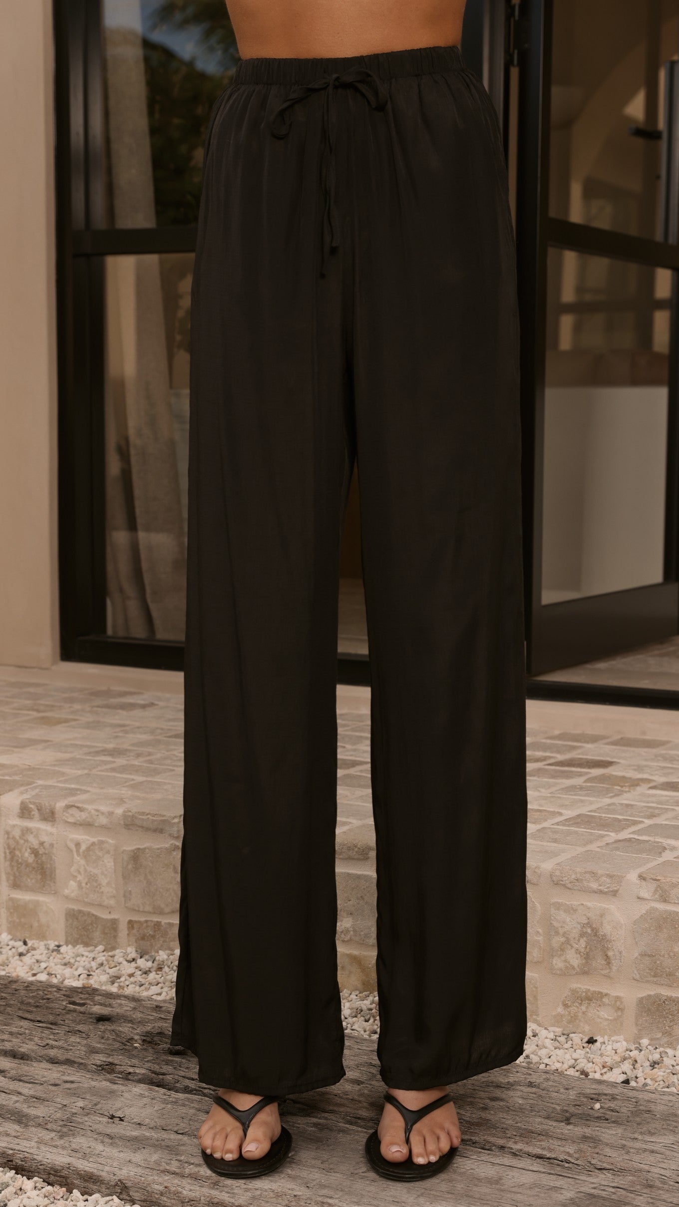 Elaia High Neck Top & Pants Set - Black - Billy J