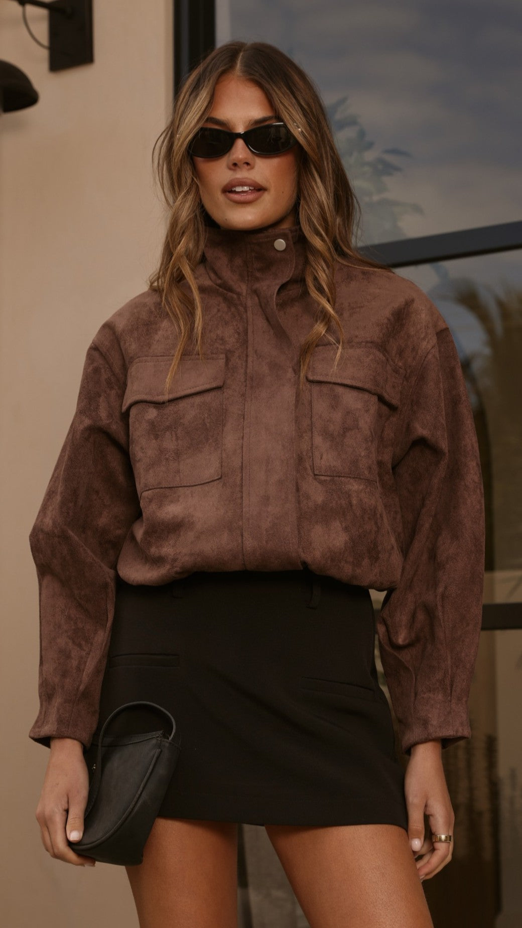 Josh Funnel Neck Jacket - Chocolate - Billy J