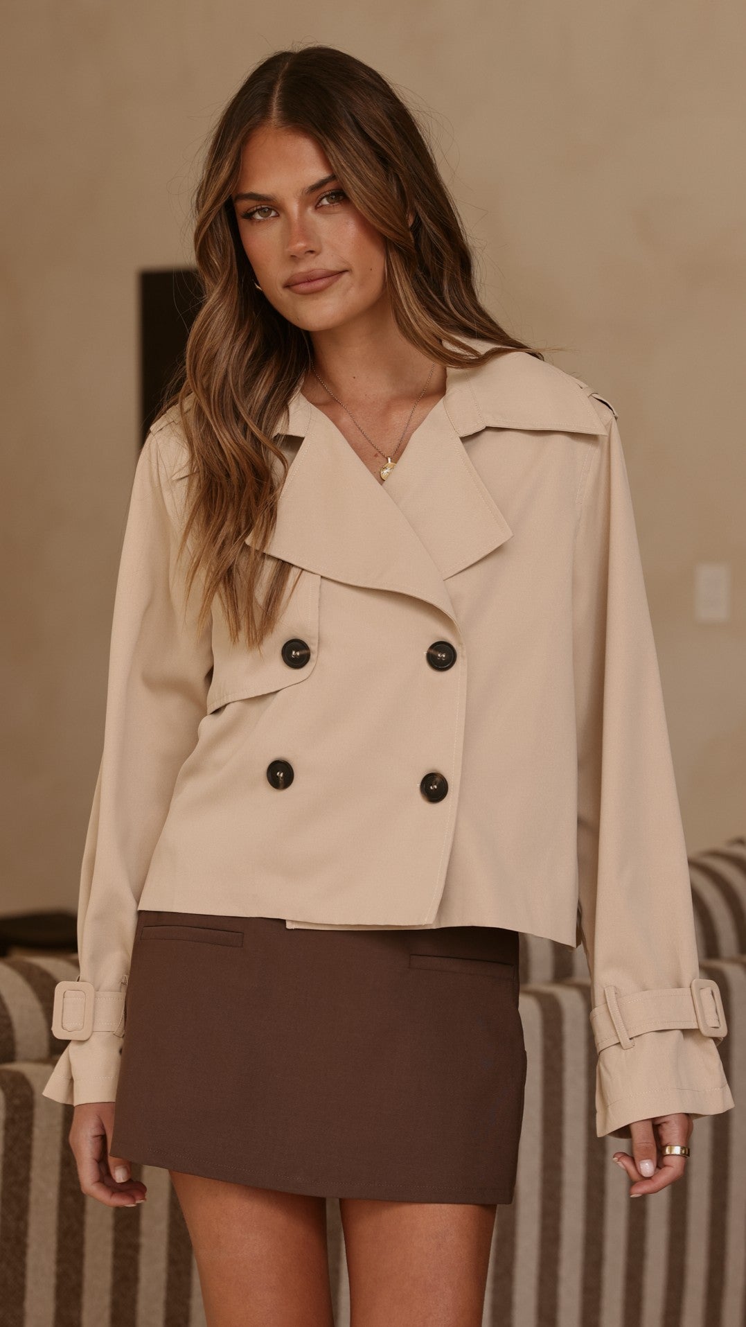 MVN Carolena Short Trench Coat - Beige - Buy Women's Coats - Billy J