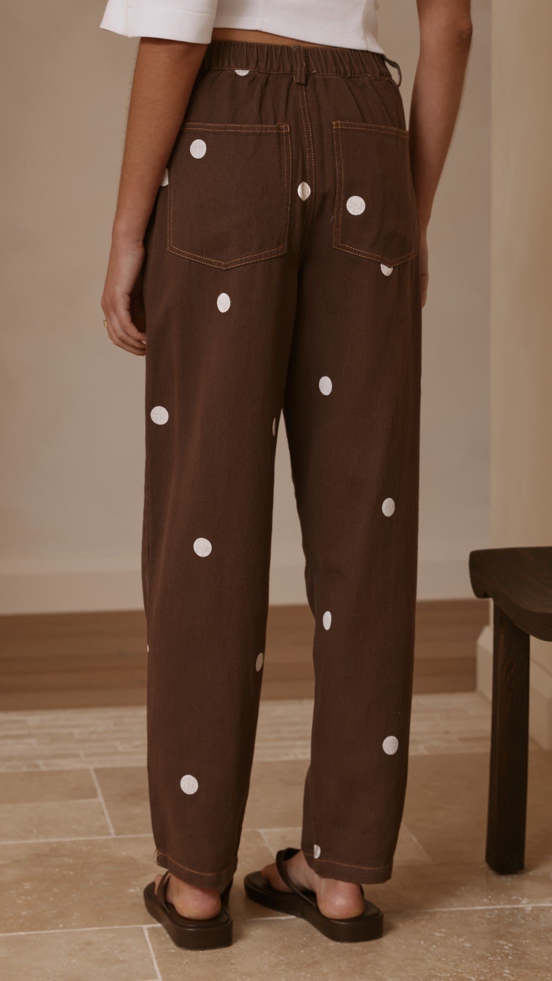 Cleora Barrel Jeans - Chocolate Polka - Billy J