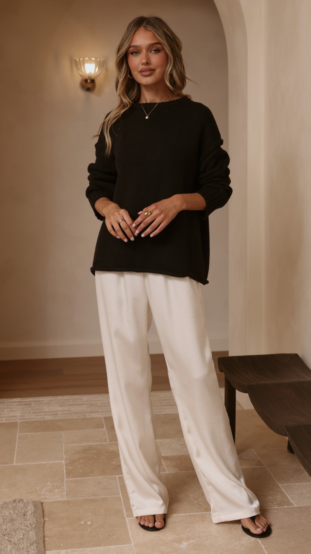 Hayden Knit Jumper - Black - Billy J