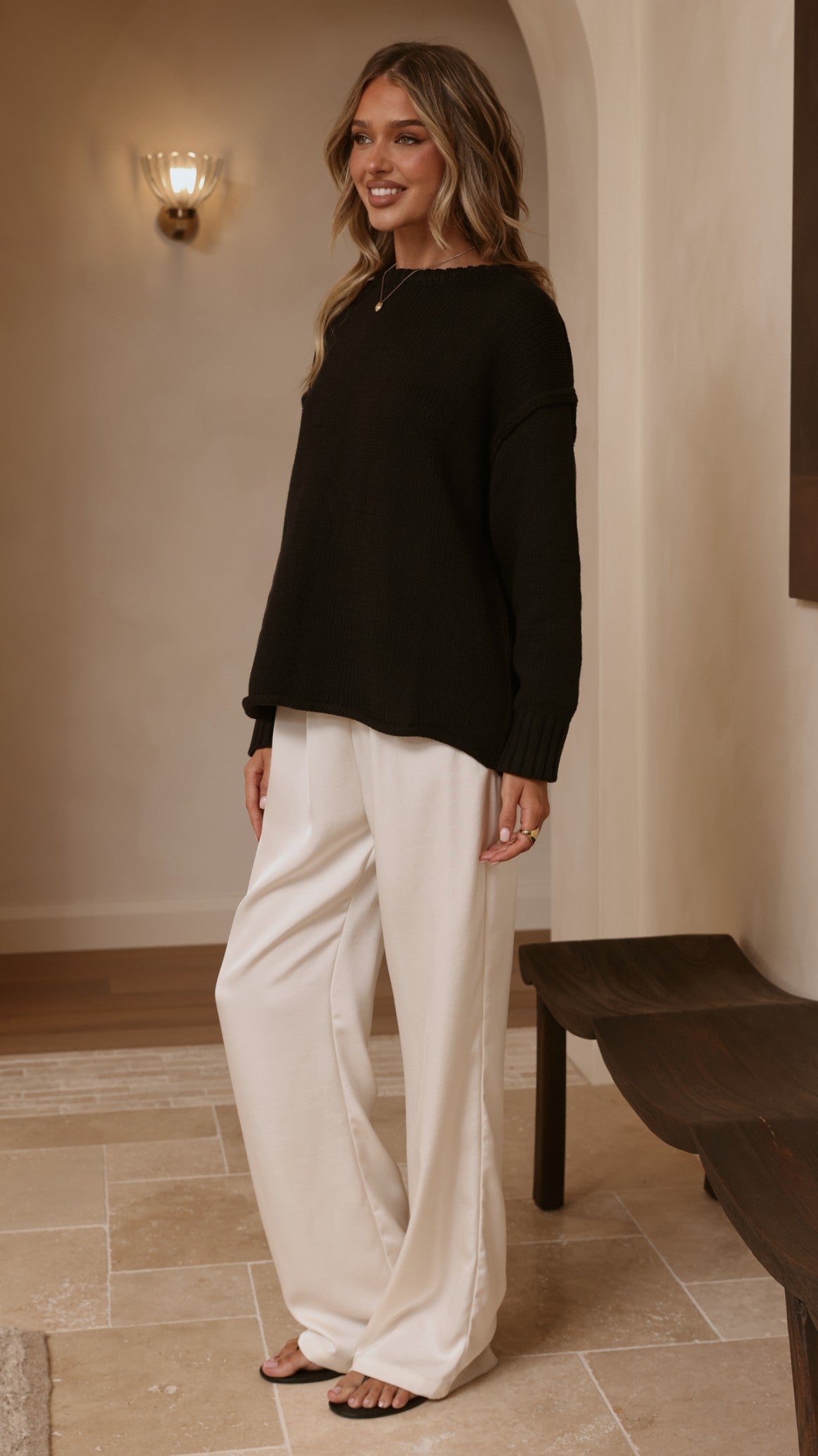 Hayden Knit Jumper - Black - Billy J