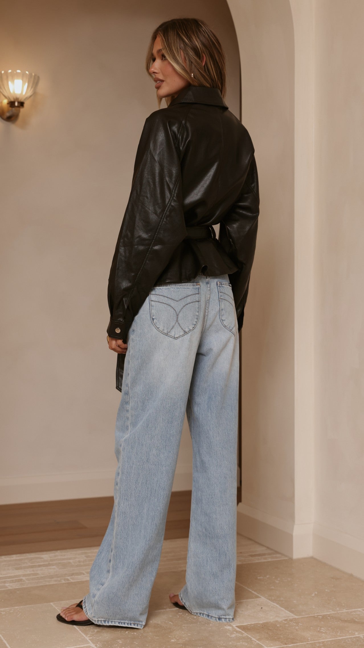 Marzia Tie Waist Jacket - Black - Billy J