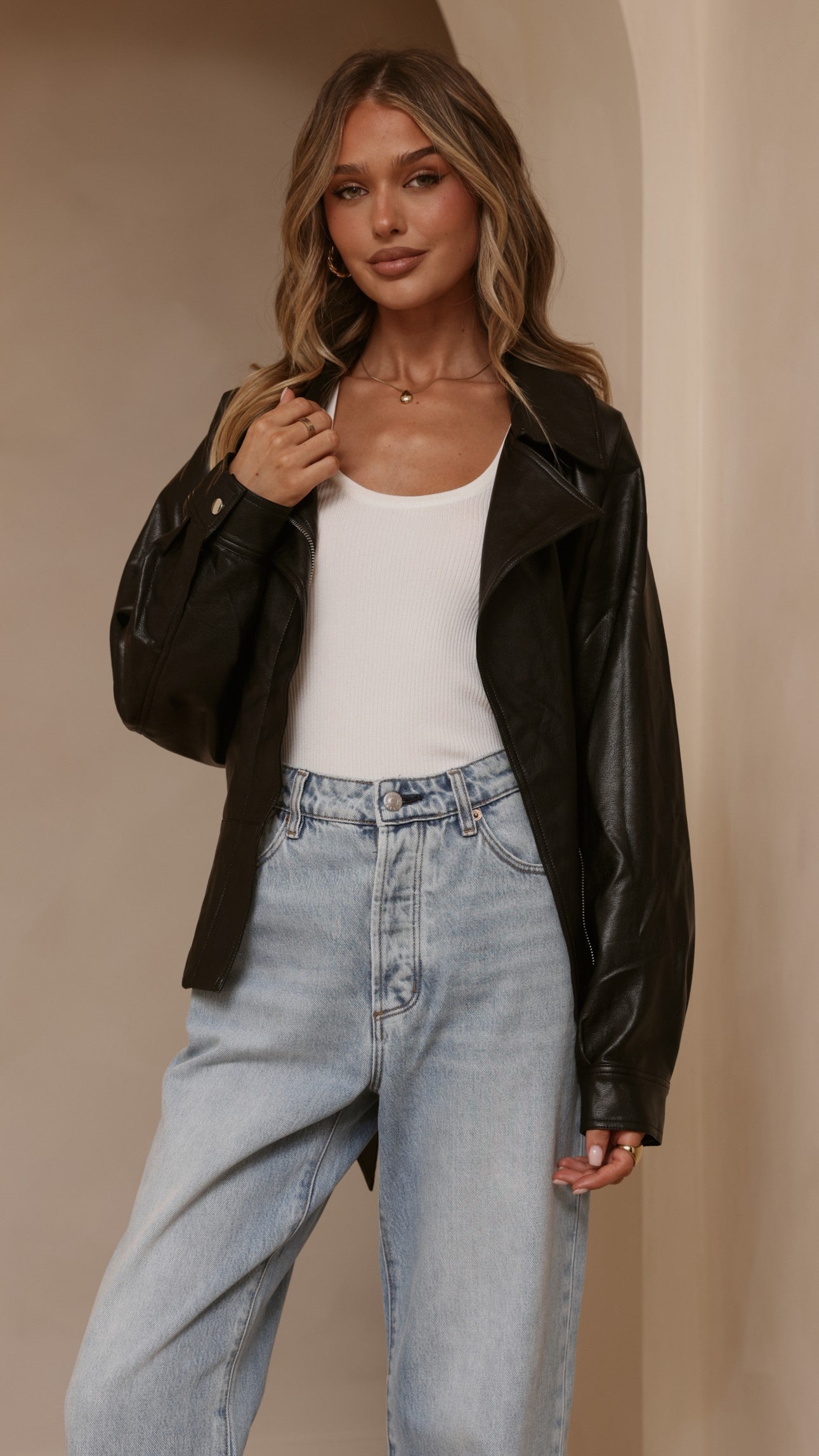 Marzia Tie Waist Jacket - Black - Billy J