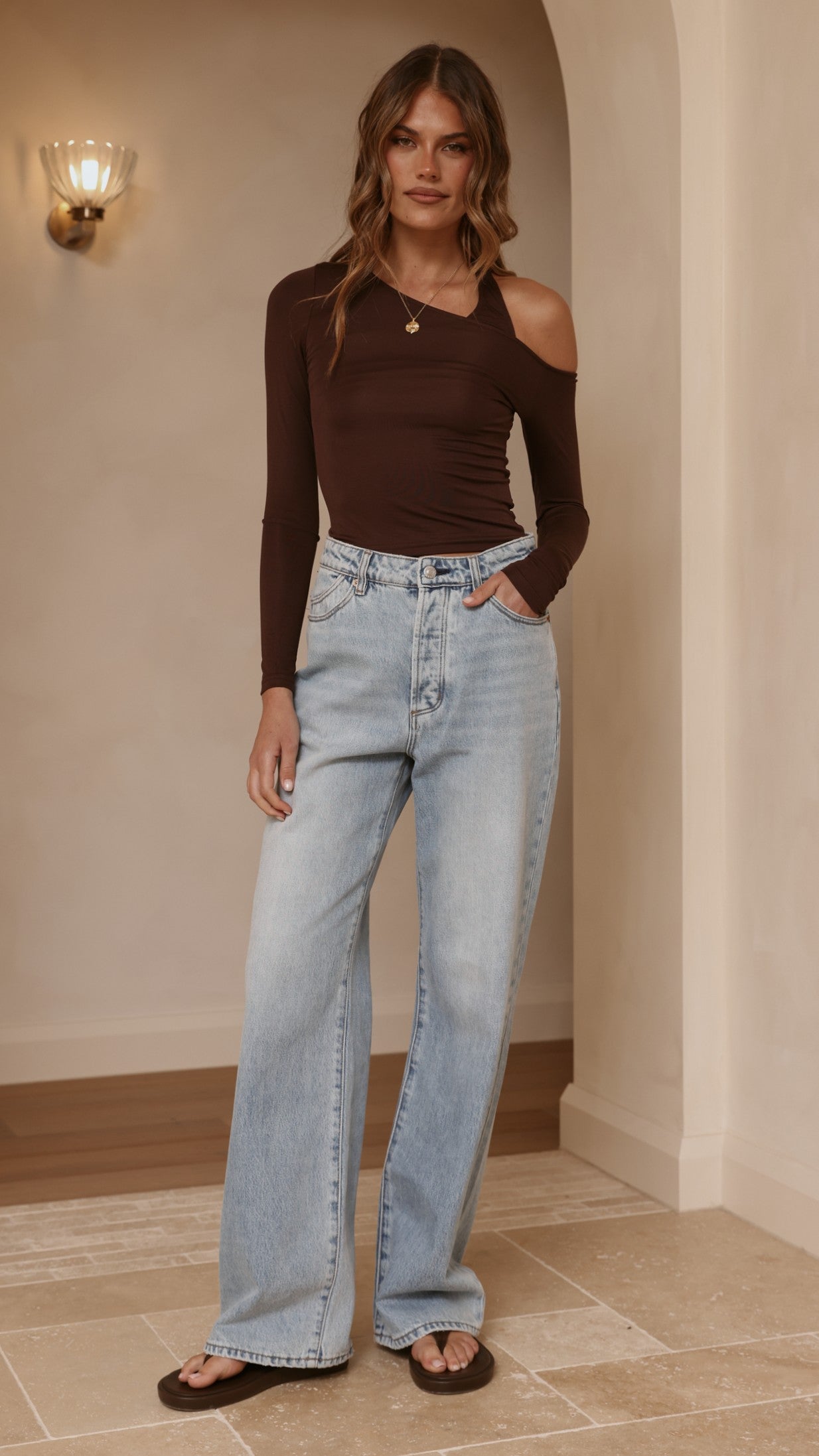 Romy Long Sleeve Top - Chocolate - Billy J