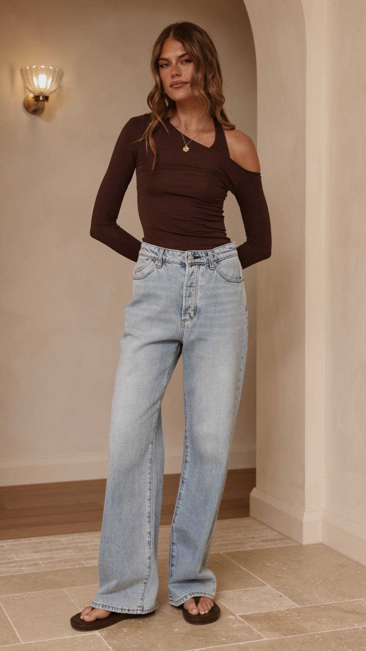 Romy Long Sleeve Top - Chocolate - Billy J
