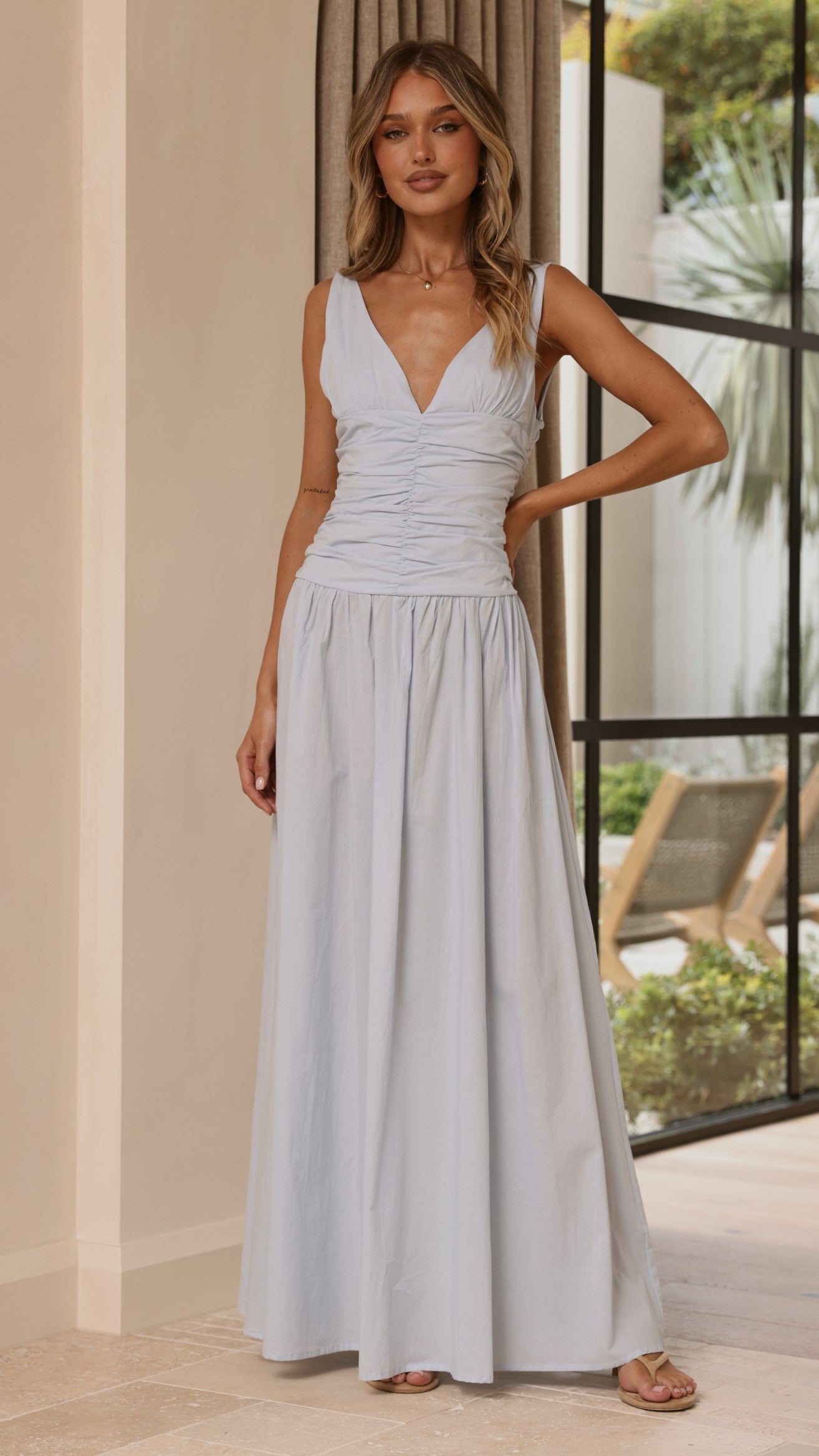 Sanya Maxi Dress - Blue - Billy J
