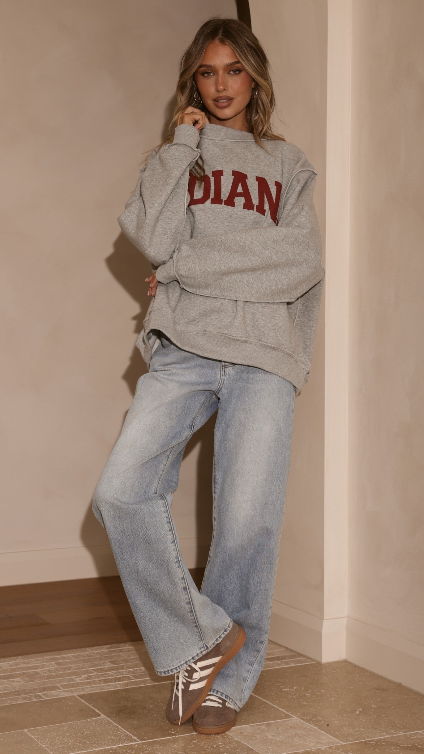 Indiana Crewneck Sweater - Grey - Billy J