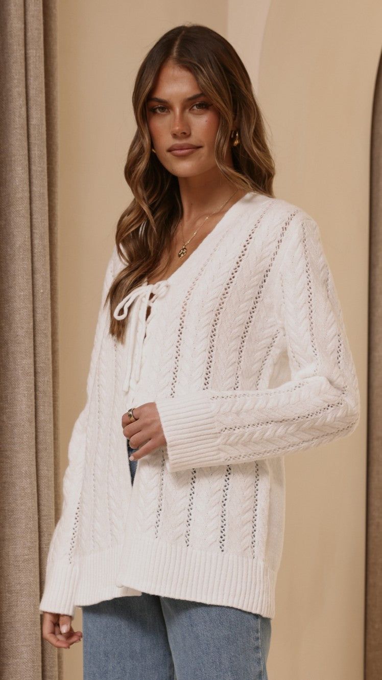 Georgia Knit Top - White - Billy J
