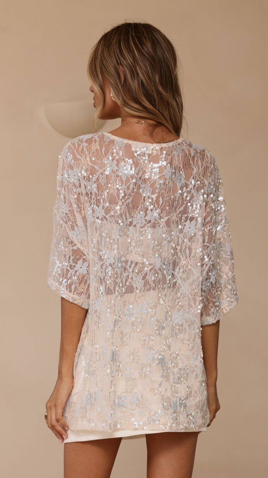 Kaia Sequin Top - Blue - Billy J