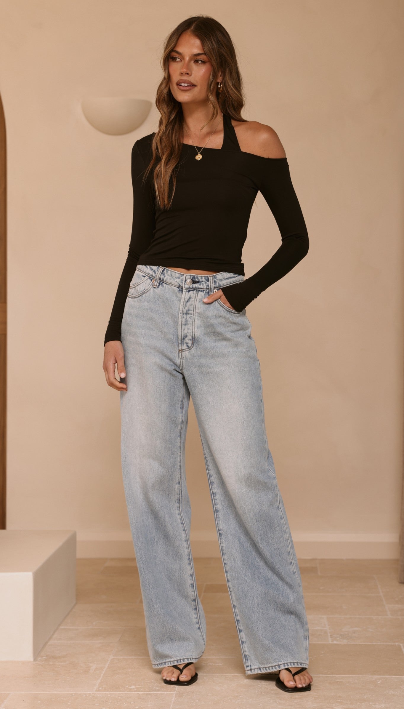 Romy Long Sleeve Top - Black - Billy J