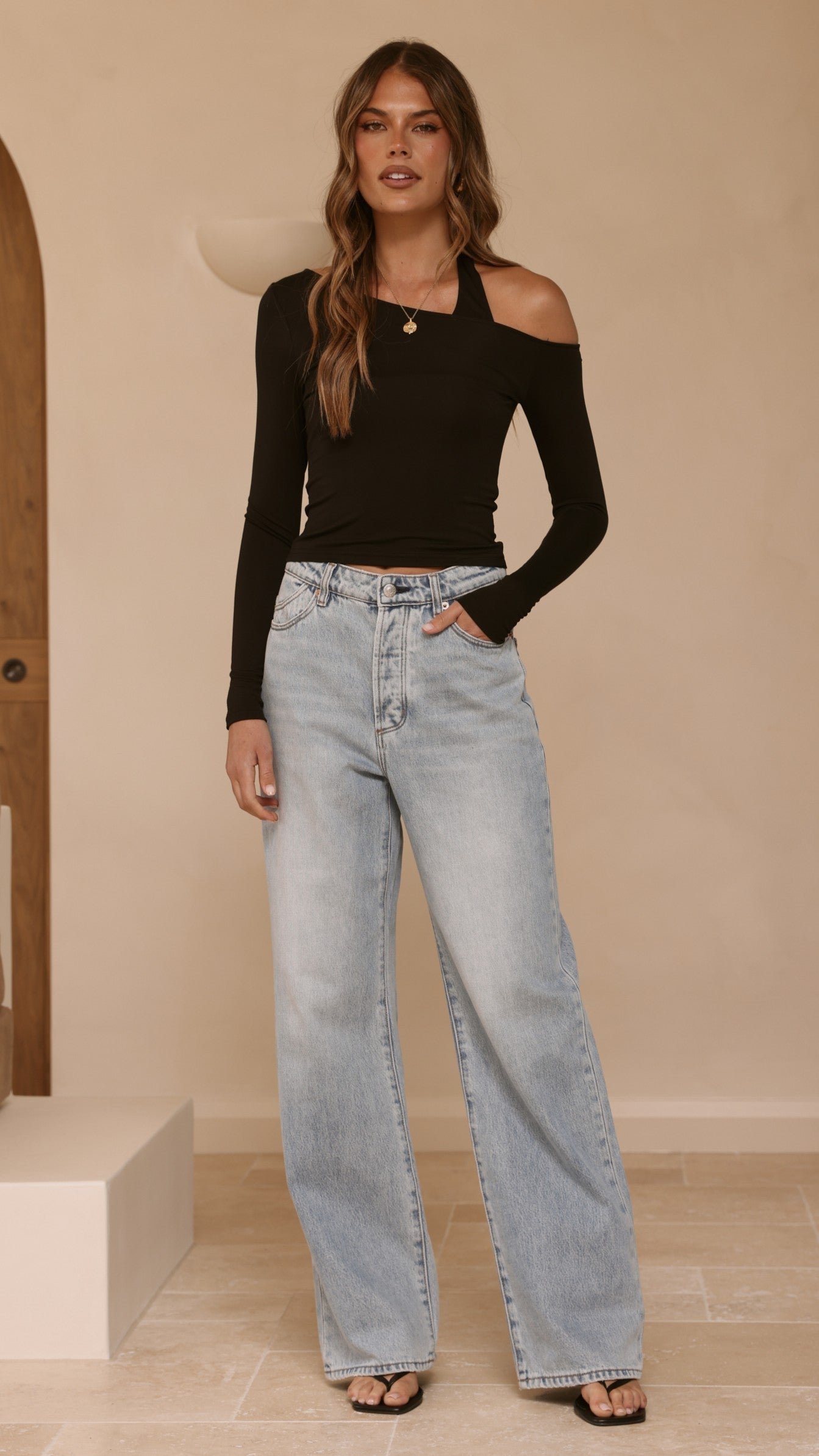 Romy Long Sleeve Top - Black - Billy J