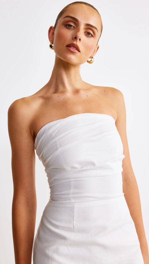 Romi Linen Dress - White - Billy J