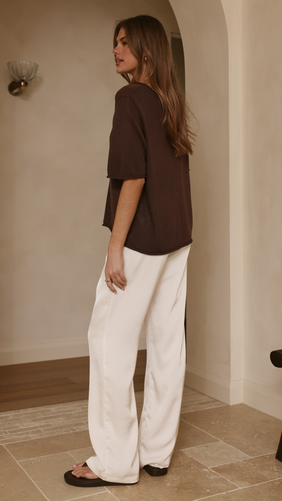 Spring Scoop Neck Tee - Chocolate - Billy J