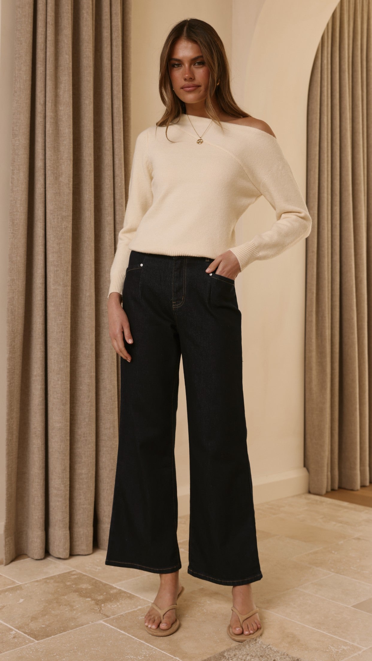 Briella Boat Neck Sweater - Butter - Billy J