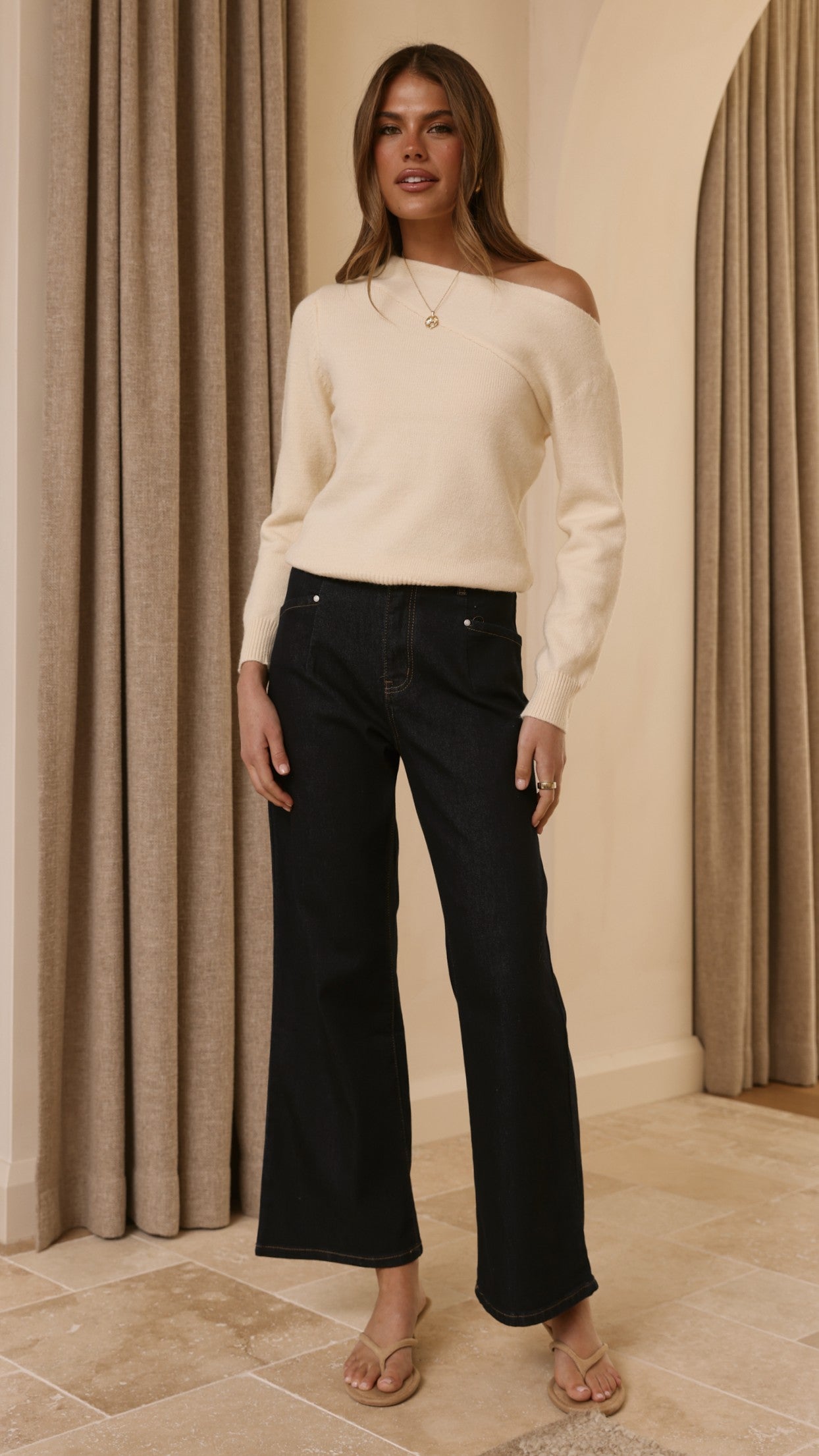 Briella Boat Neck Sweater - Butter - Billy J