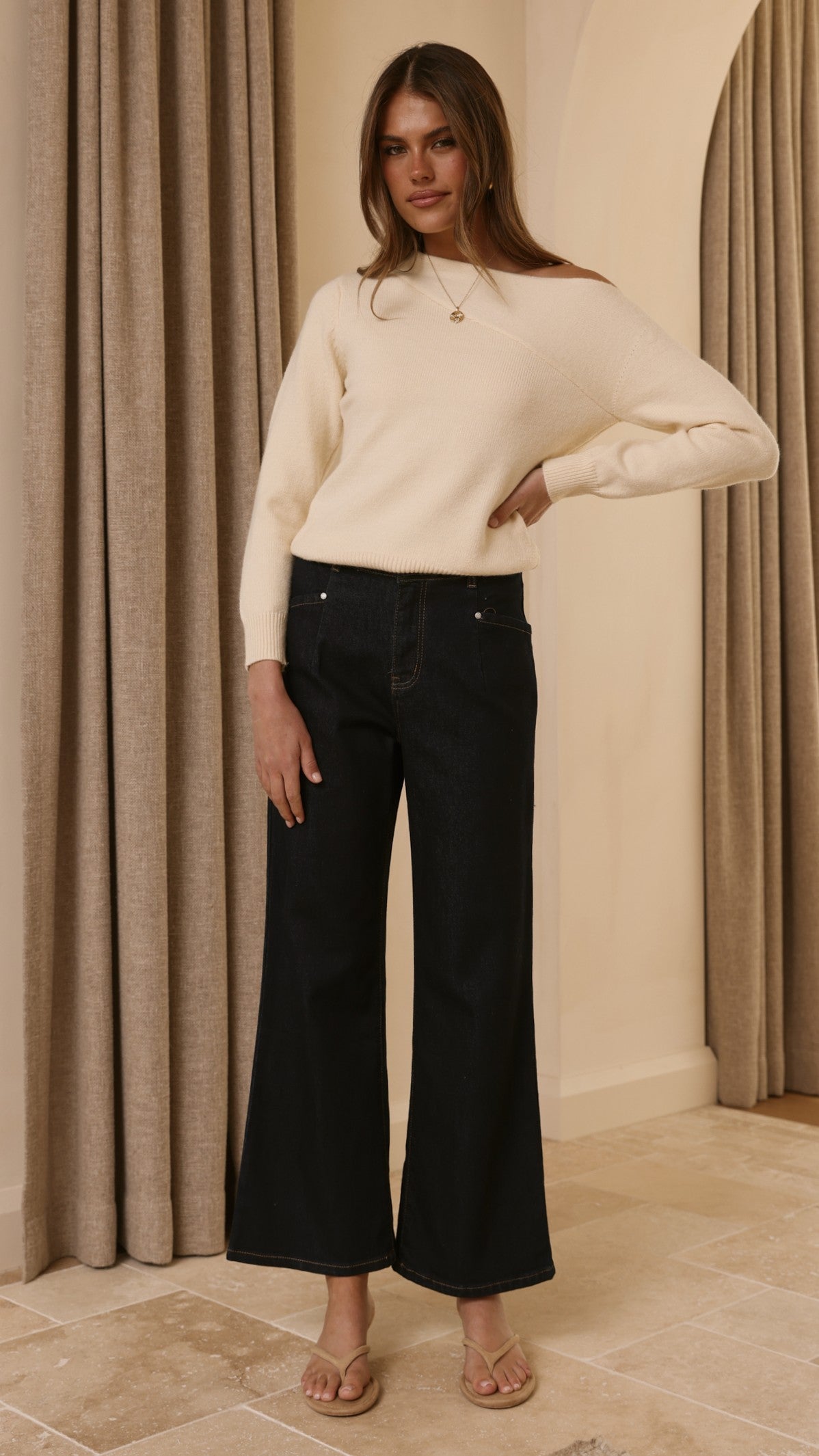 Briella Boat Neck Sweater - Butter - Billy J