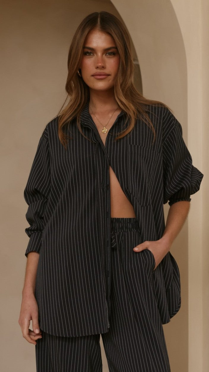 Zaila Pants - Navy/White Stripe - Billy J