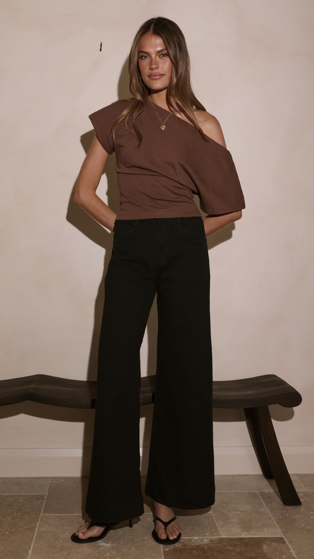 Zandra Wide Leg Jeans - Black - Billy J