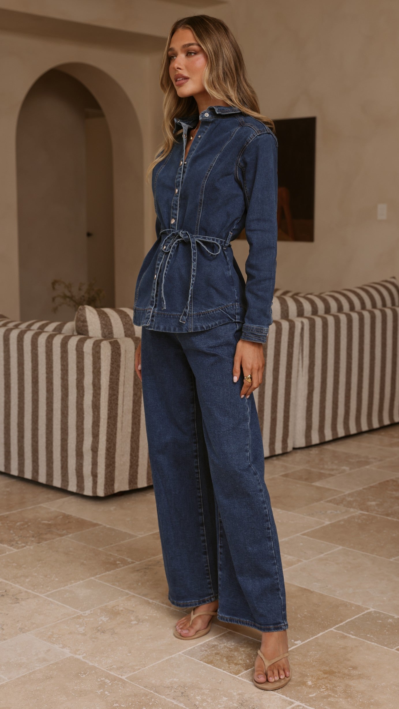 Nyra Wide Leg Jeans - Dark Denim - Billy J