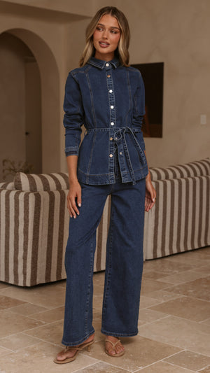 Nyra Wide Leg Jeans - Dark Denim - Billy J