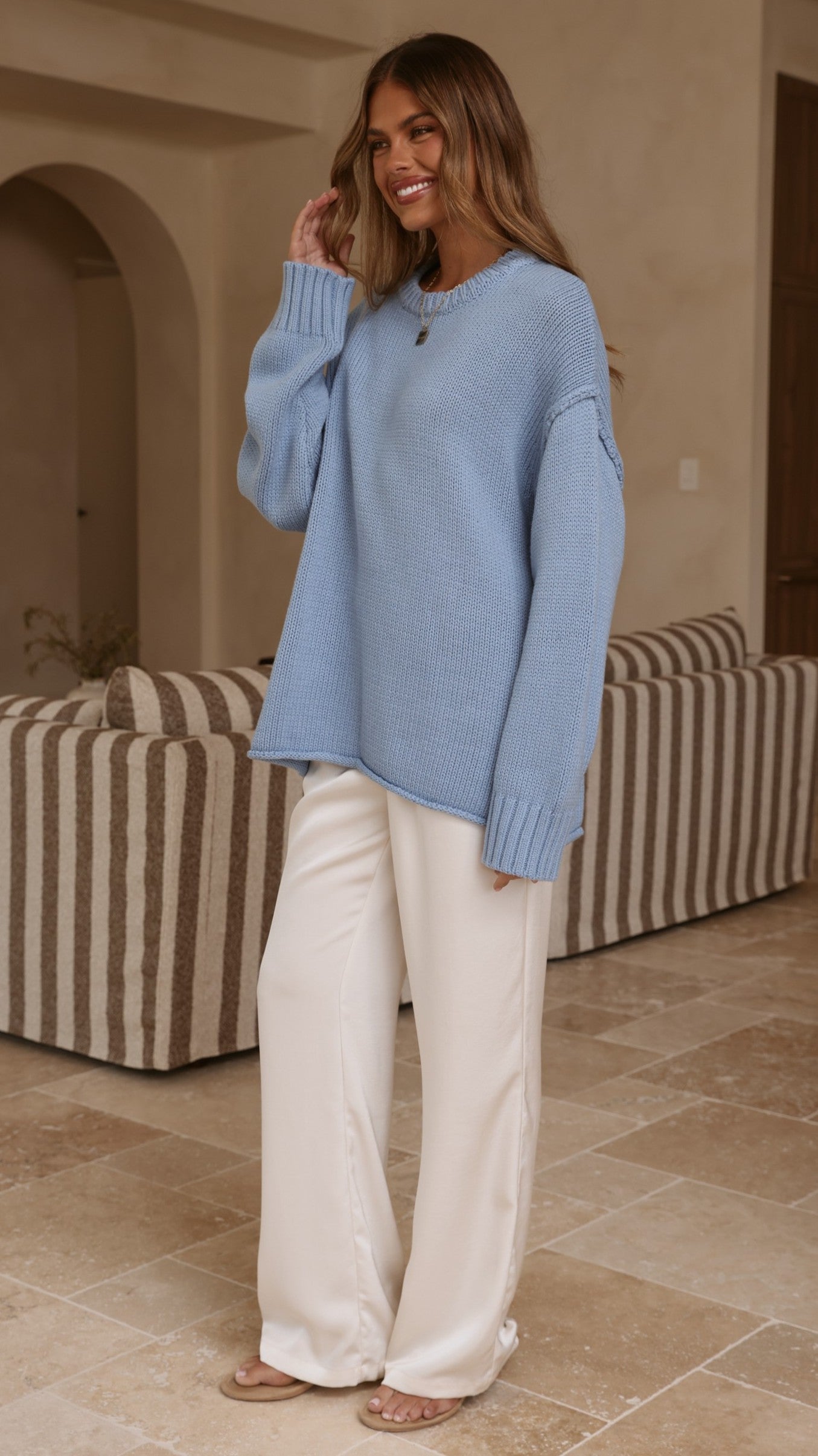Hayden Knit Jumper - Blue - Billy J