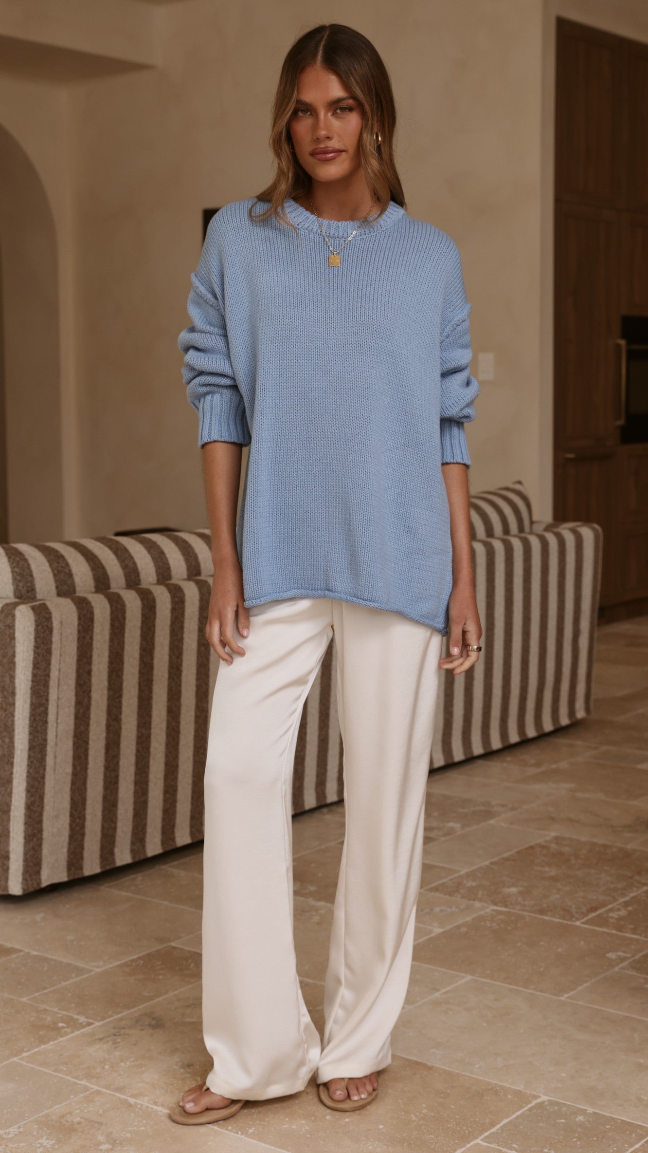 Hayden Knit Jumper - Blue - Billy J
