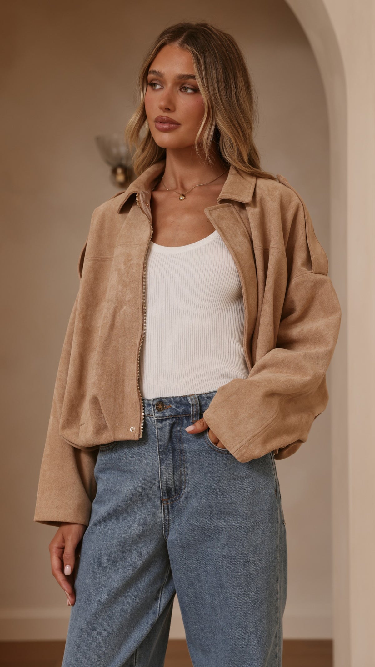 Leela Bomber Jacket - Camel - Billy J