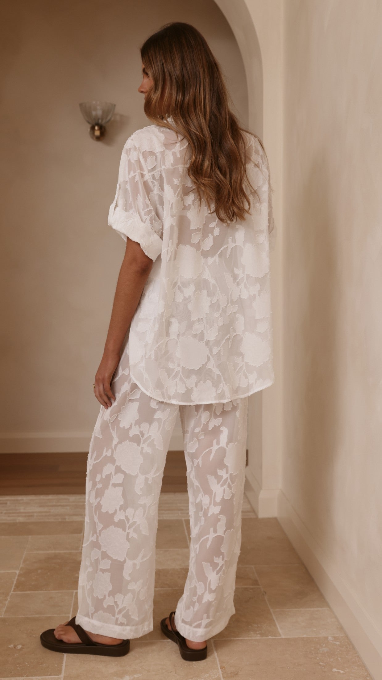 Mollie Lace Shirt - White - Billy J
