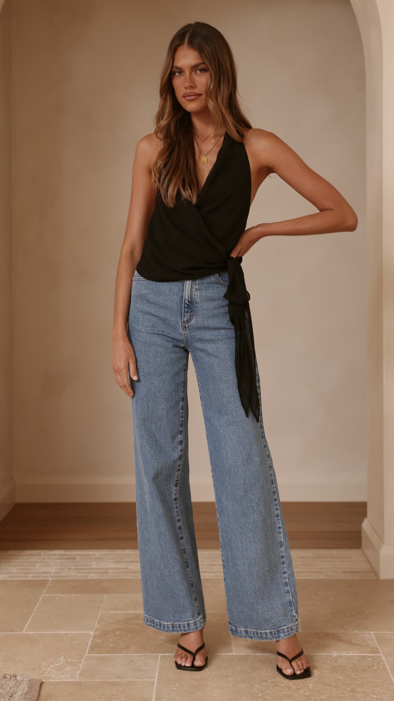 Belle Halter Neck Top - Black - Billy J