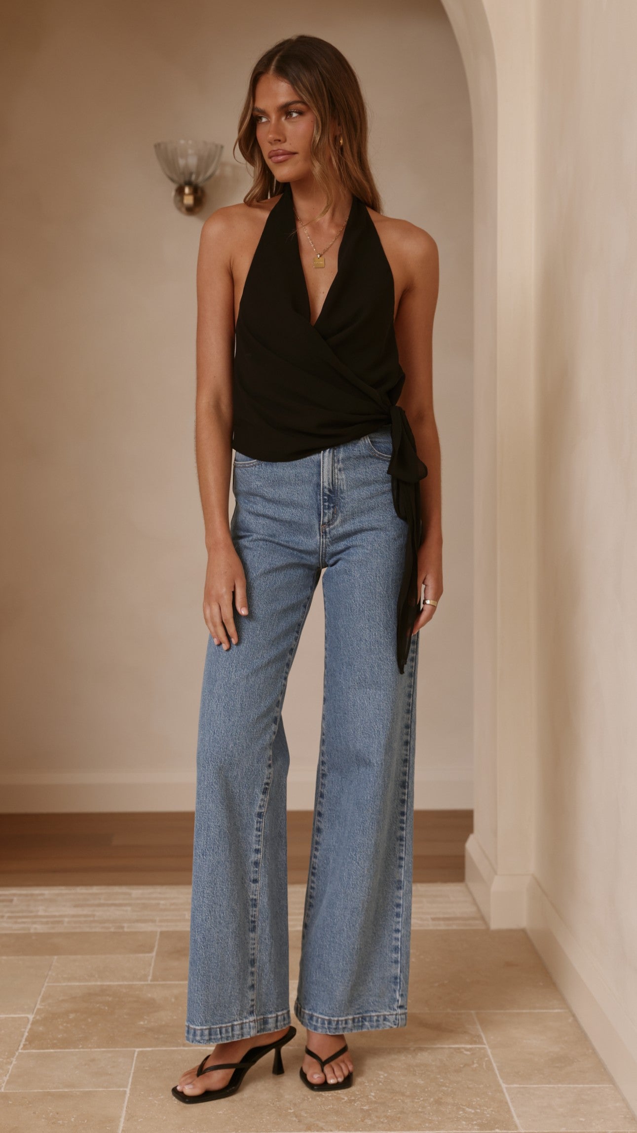 Belle Halter Neck Top - Black - Billy J