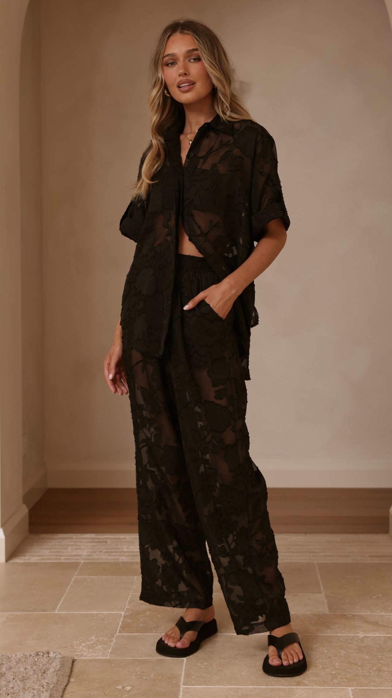 Mollie Lace Pants - Black - Billy J