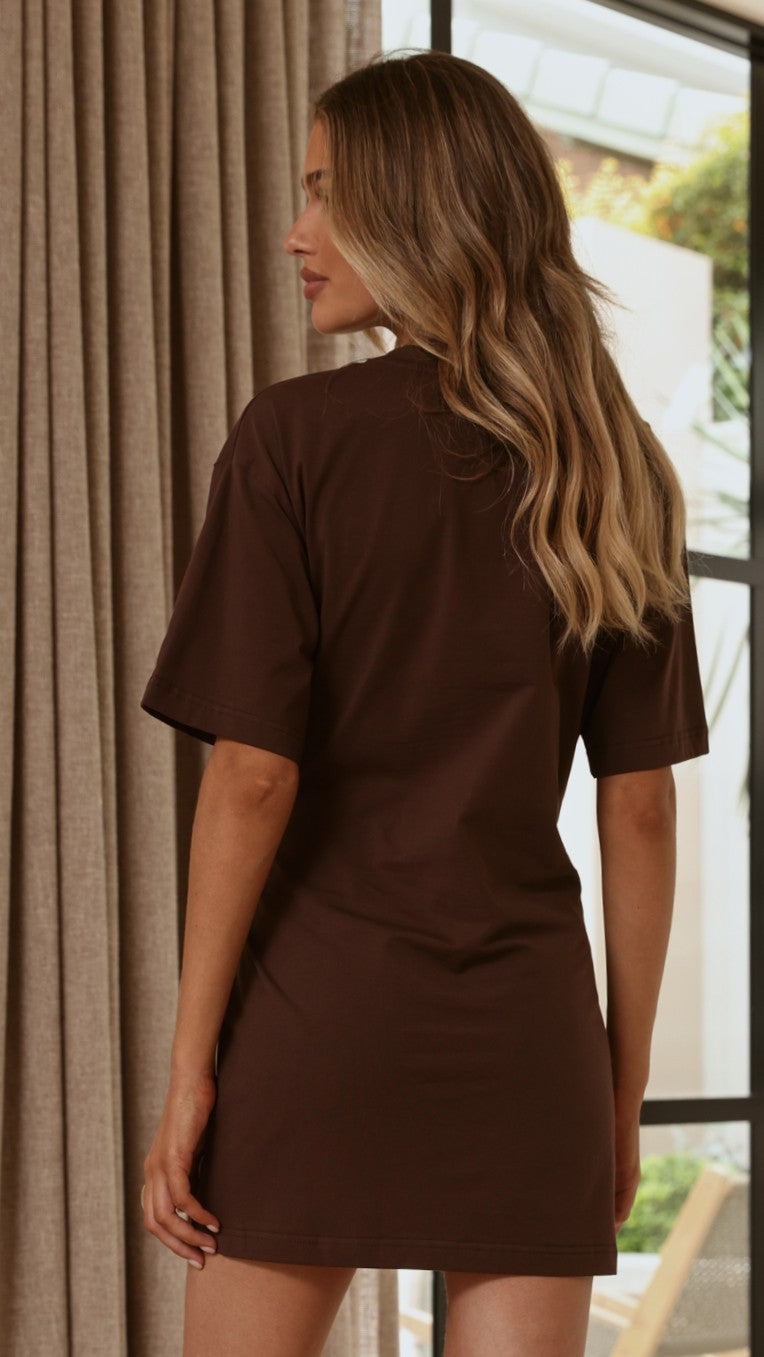 Jade Mini Dress - Chocolate - Billy J