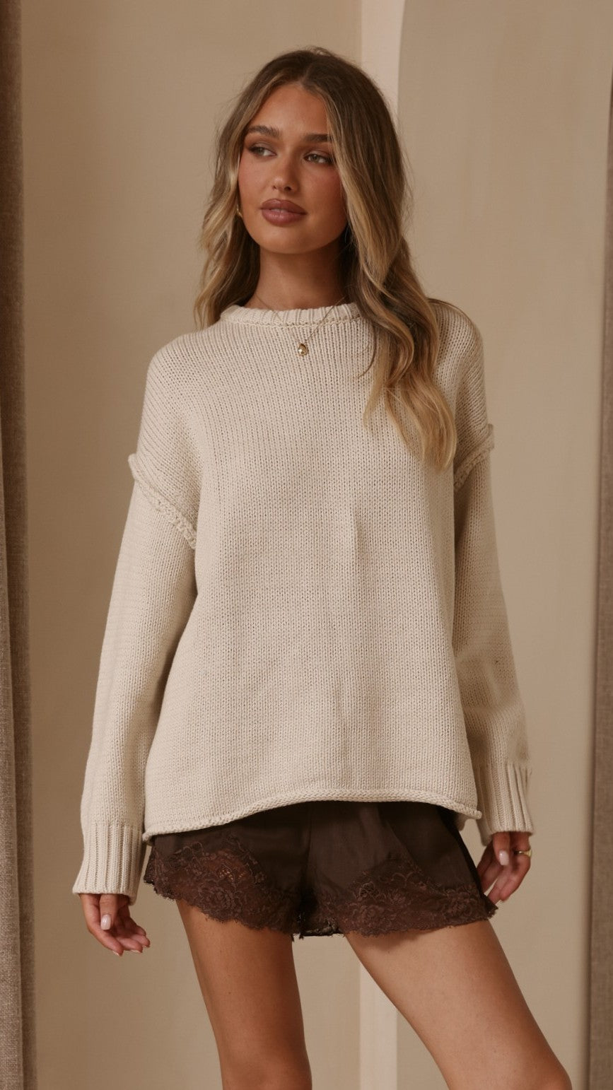 Hayden Knit Jumper - Natural - Billy J