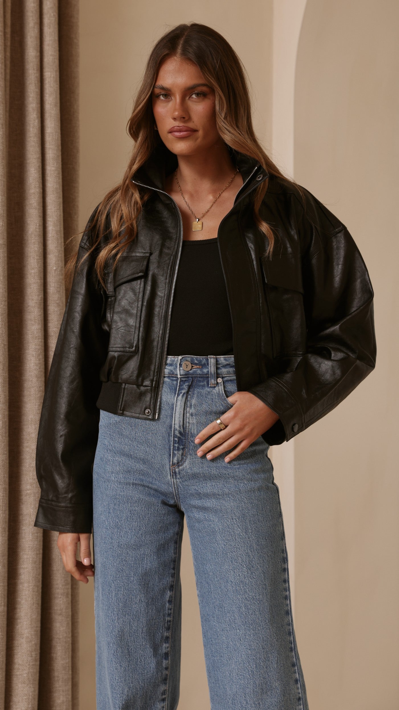 Hugo Funnel Neck Jacket - Black - Billy J