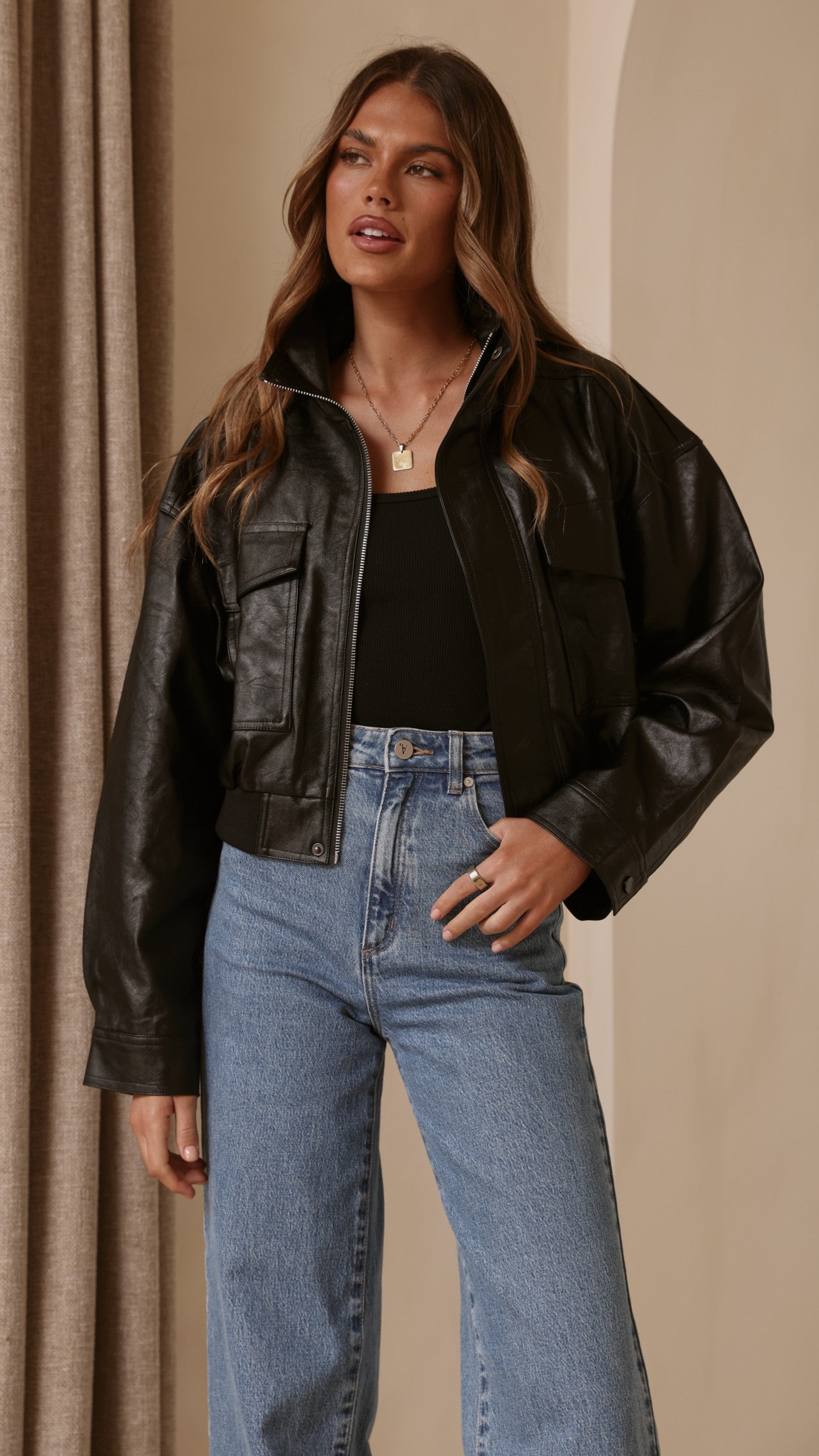 Hugo Funnel Neck Jacket - Black - Billy J