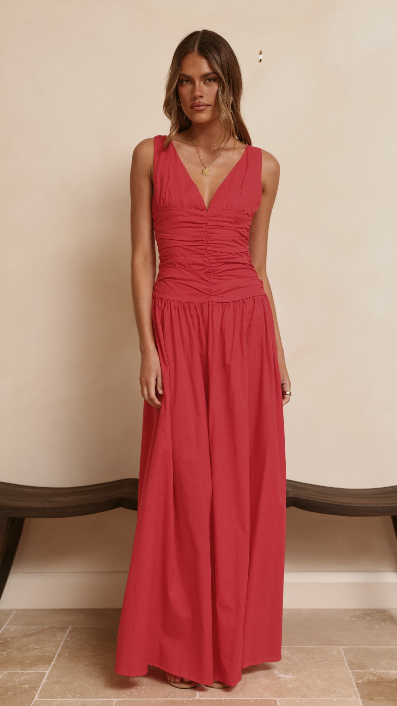 Sanya Maxi Dress - Red - Billy J