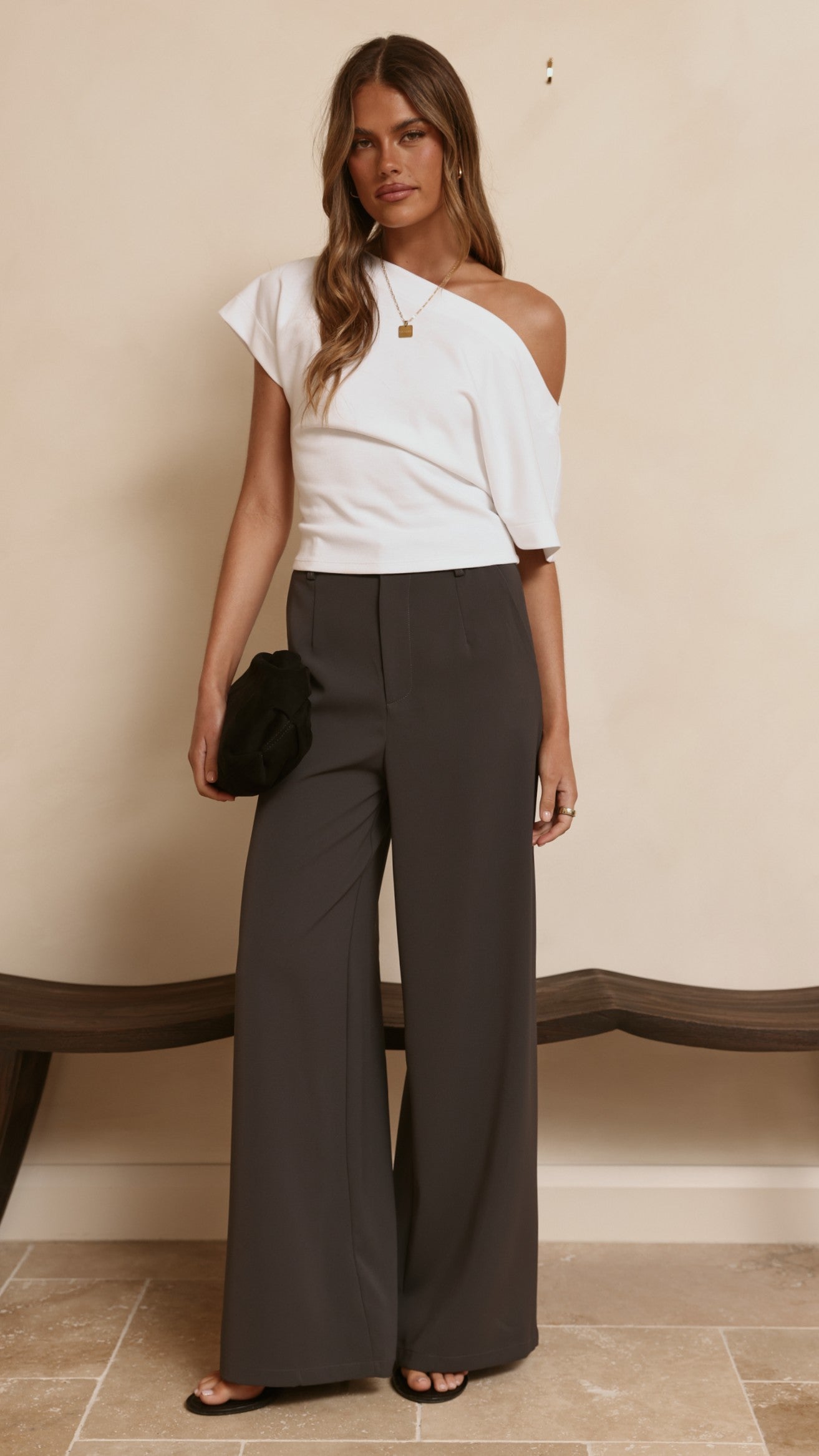 Maeva Tailored Pants - Charcoal - Billy J