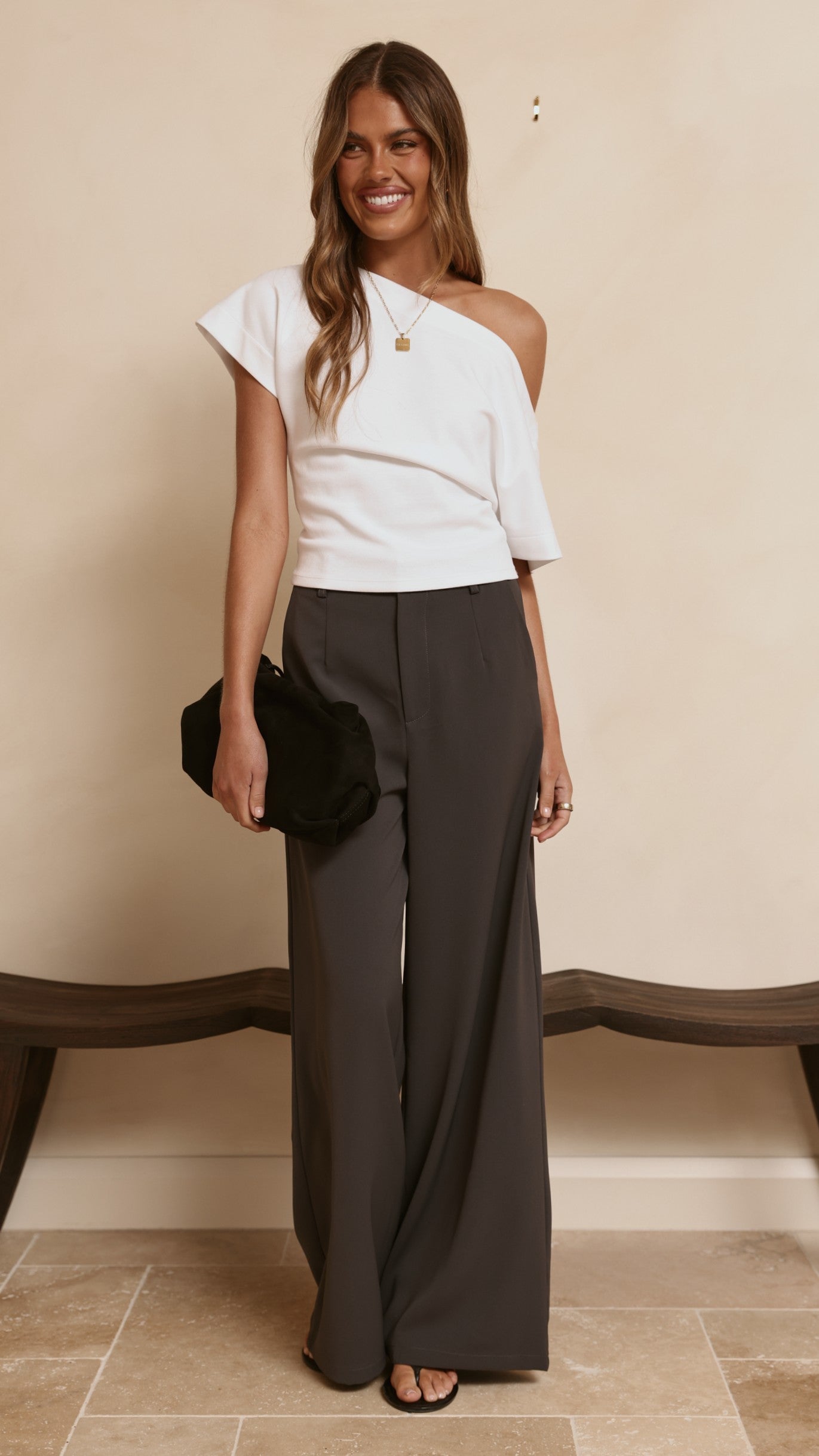 Maeva Tailored Pants - Charcoal - Billy J