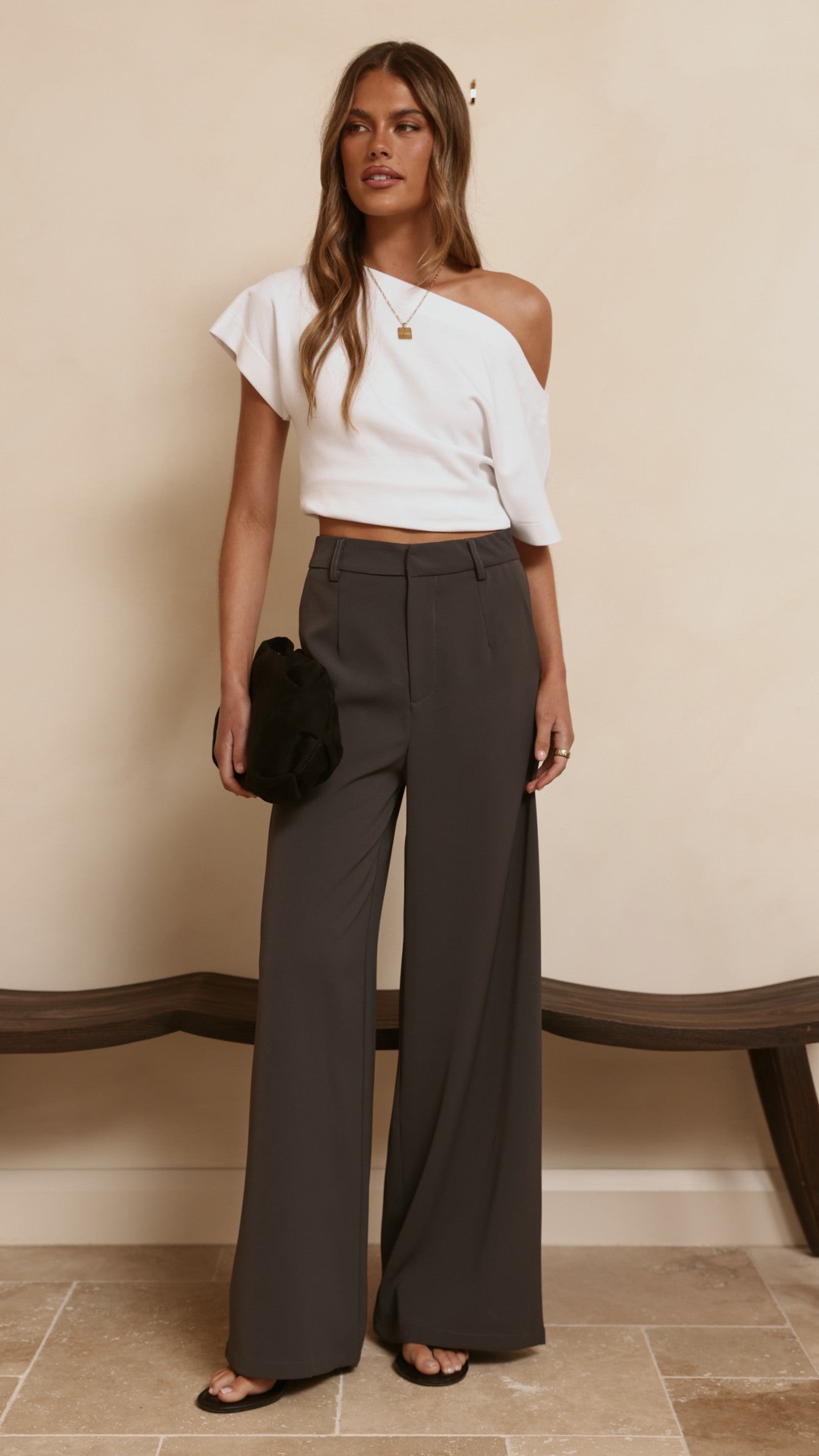 Maeva Tailored Pants - Charcoal - Billy J