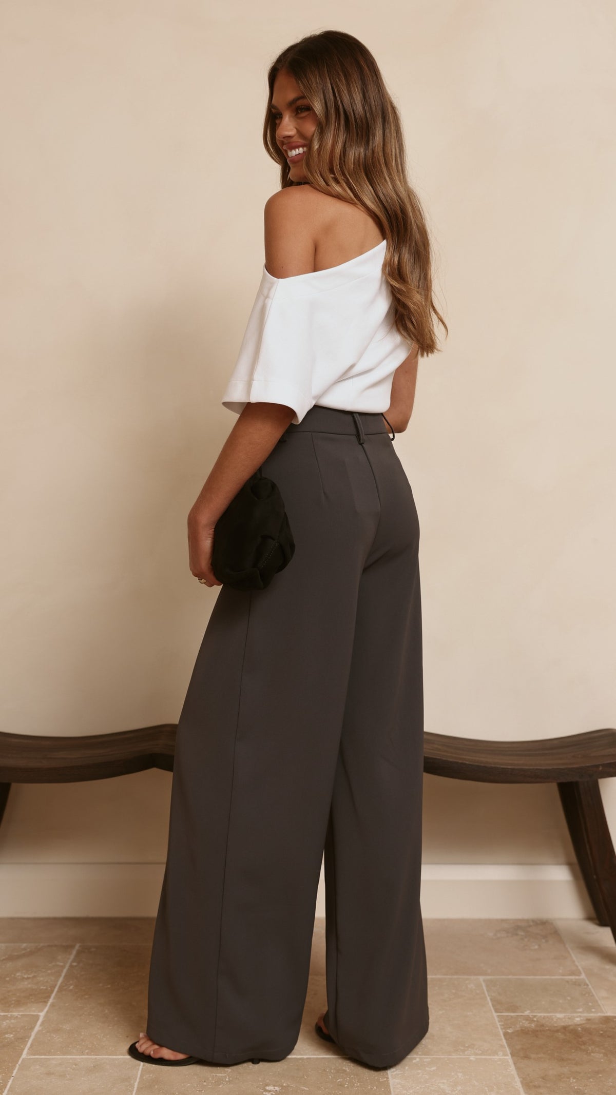 Maeva Tailored Pants - Charcoal - Billy J