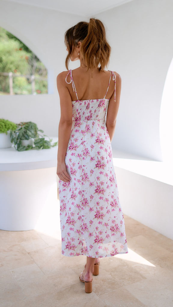 Laury Midi Dress - Pink Floral