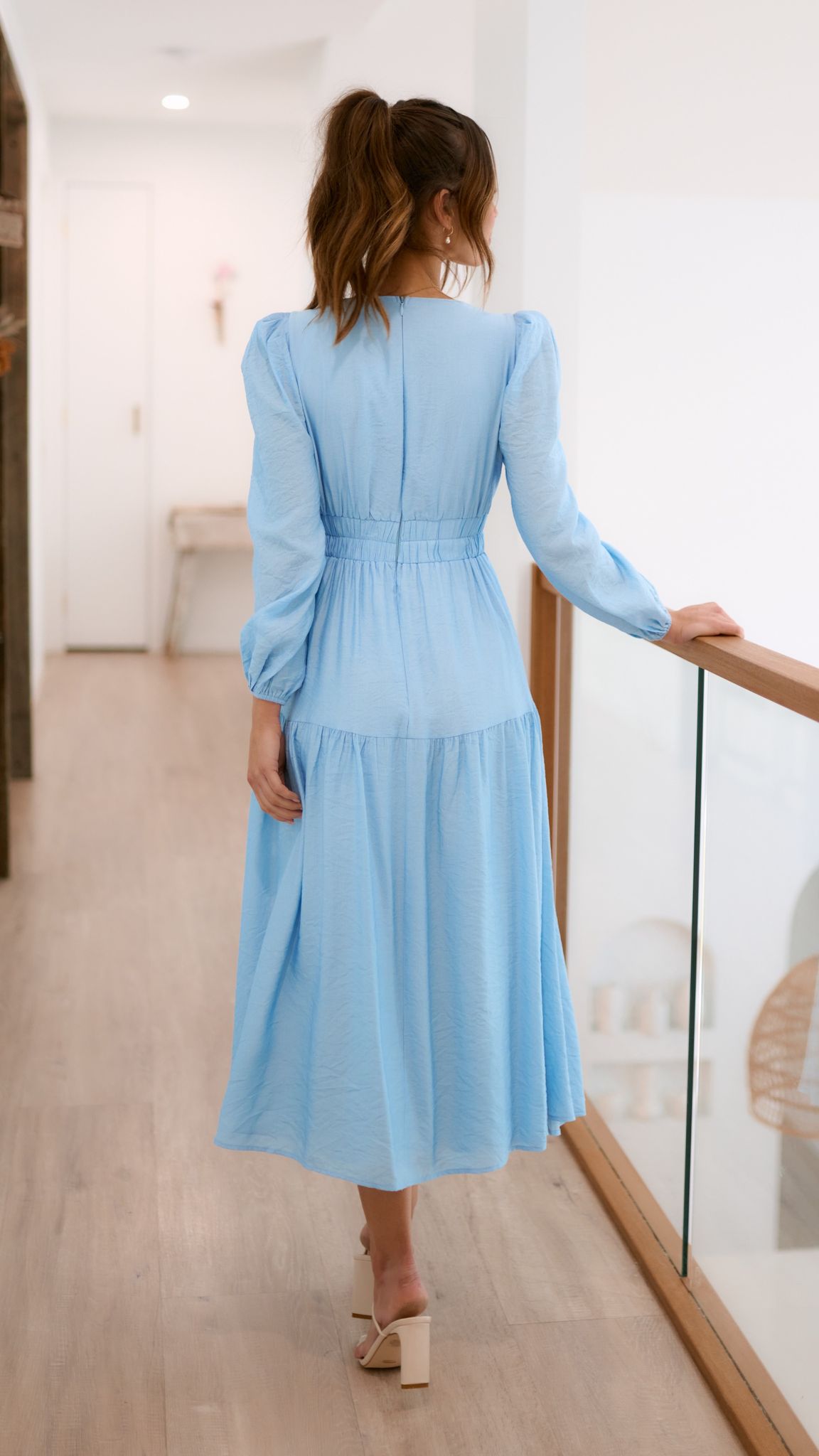 Erin Long Sleeve Midi Dress - Blue - Buy Women's Dresses - Billy J